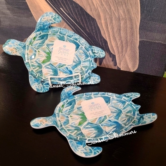 Sigrid Olsen Other - 4PC Set Sigrid Olsen Melamine Ocean Sea Turtle Salad Appetizer Dessert Plates